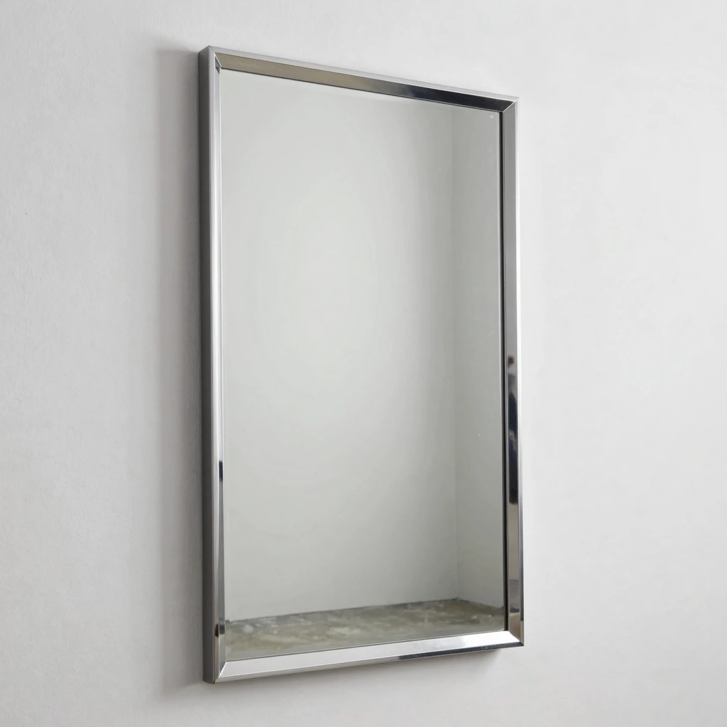 Luksus asymmetrisk designspeil med gullramme i eksklusivt interiør