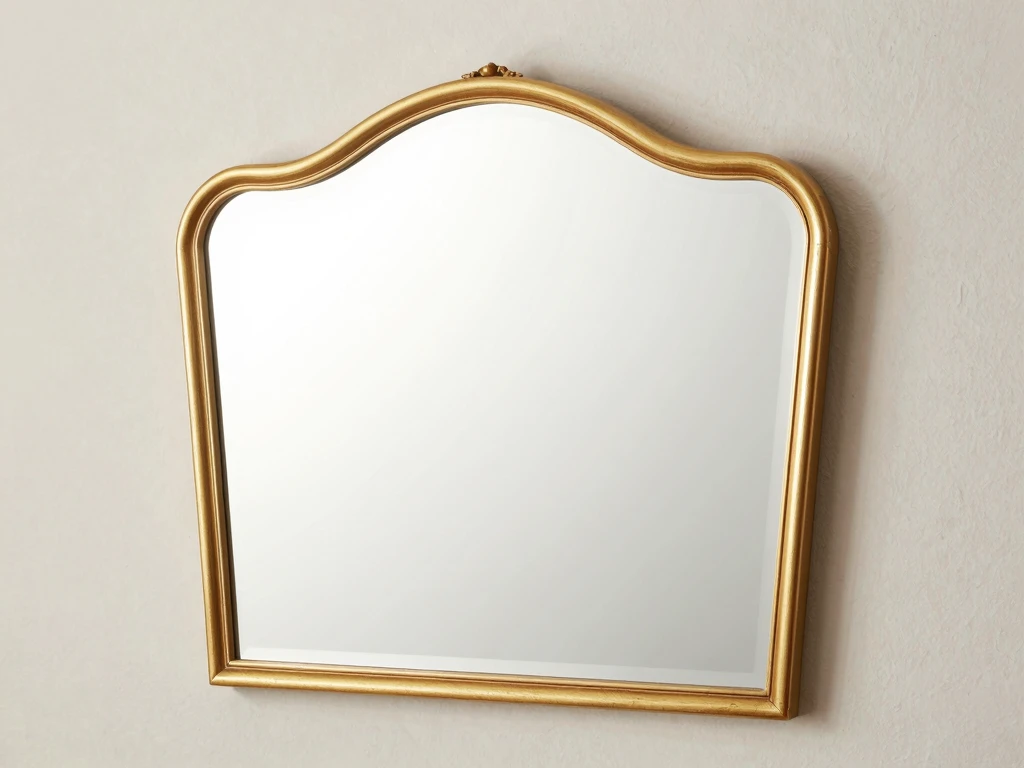 Luksus asymmetrisk speil med gullramme